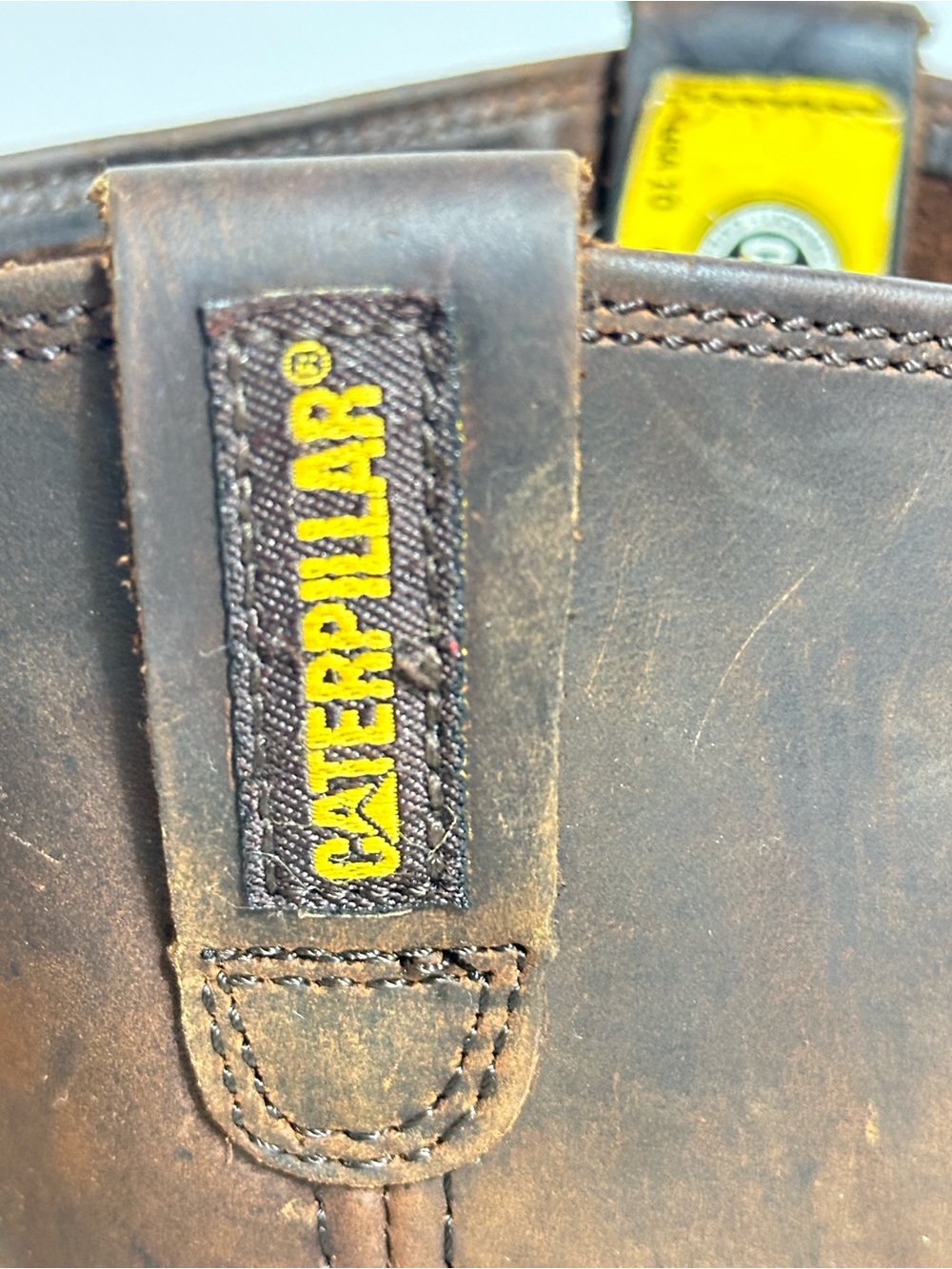 CAT Men's Leather Revolver pull-on work boots brown full-grain leather size 10 - Picture 6 of 11